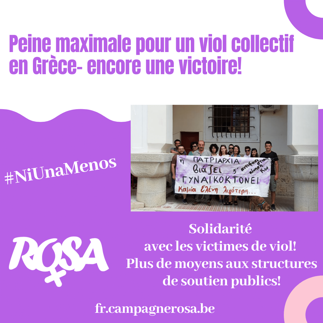 Grèce. Peine maximale pour viol collectif – encore une victoire!
